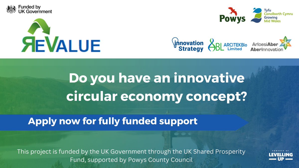 Calling all businesses based/operating in @PowysCC! Apply now for fully funded support to exploit your circular economy solution ➡️ bit.ly/3SyQxzY