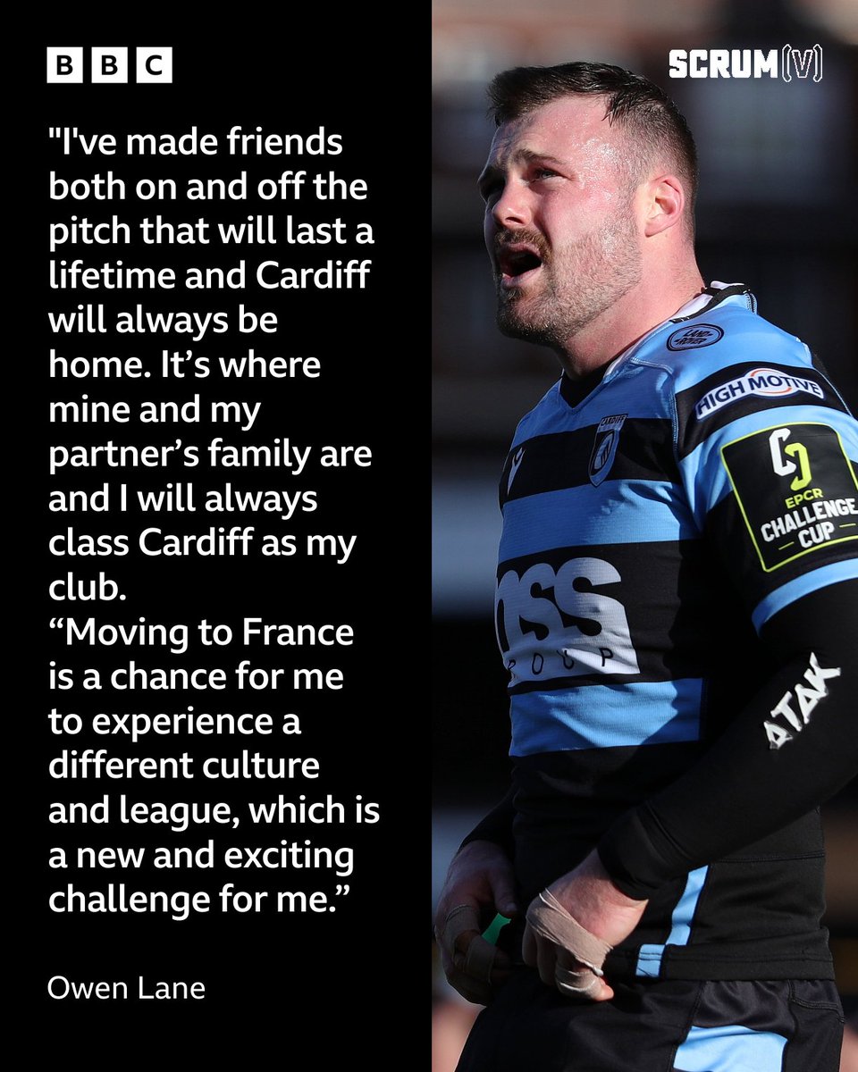 Cardiff wing Owen Lane has announced his decision to join French second-tier club Valance Romans at the end of the season 🏉 #BBCRugby