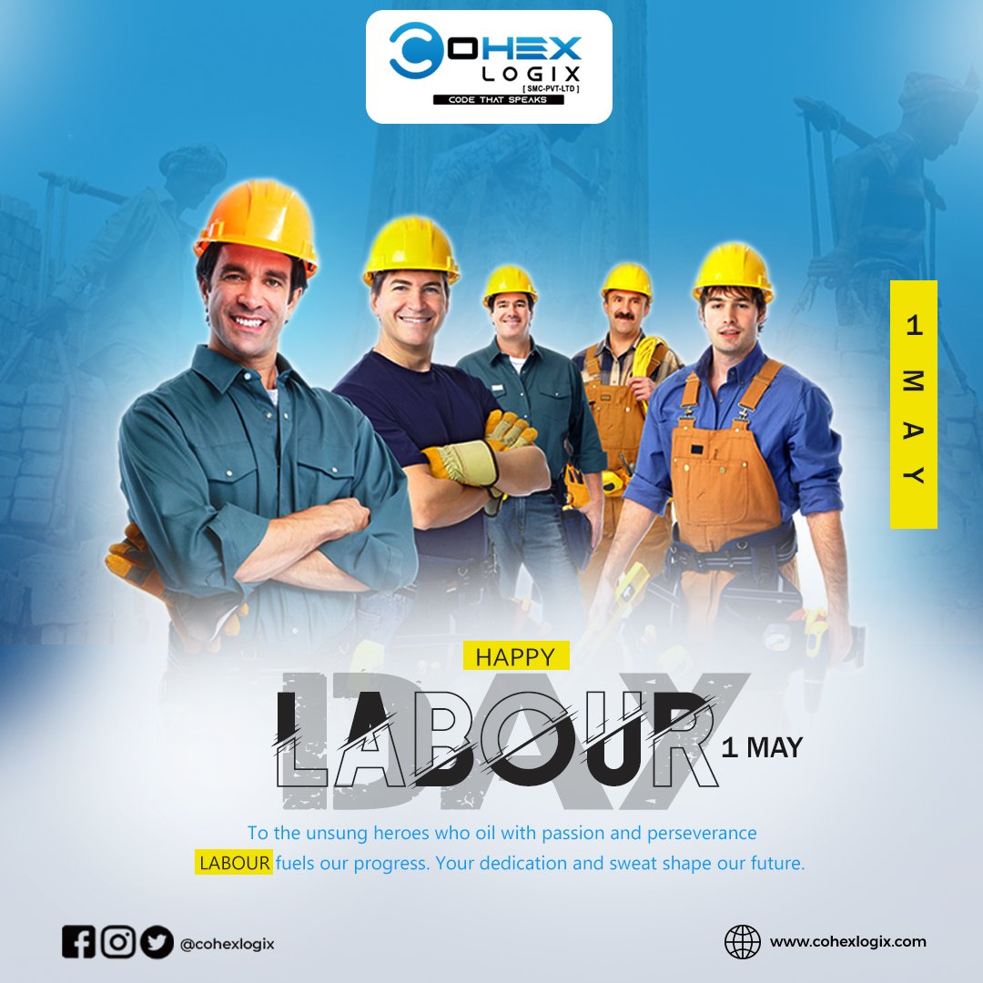 CohexLogix's tweet photo. Today, we salute the hardworking individuals who make our world go round.
💪 Share your stories of hard work and perseverance in the comments below! 👇

Happy Labour Day💫
#cohexlogix #labourday #1may #hardworkpaysoff #salute #admire #hqppylqbourday https://t.co/RkJMO0ghQM