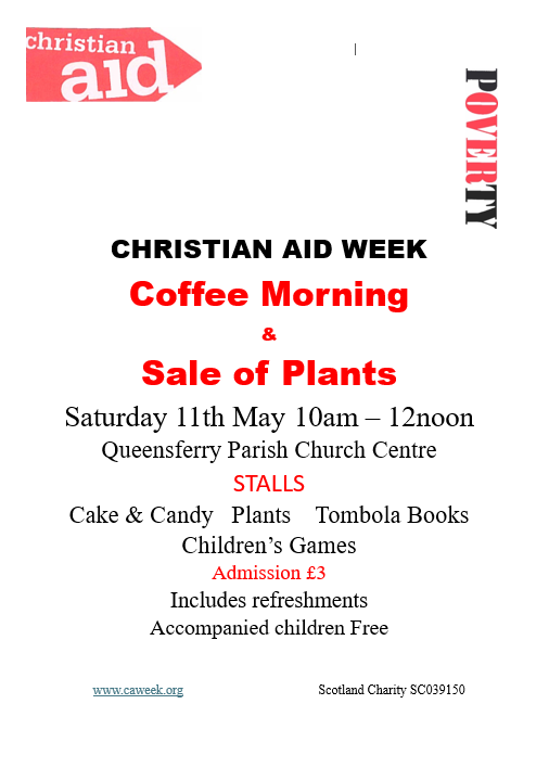 ☕🍃 You're invited to the Coffee Morning and Plant Sale for #CAWeek24, on Saturday 11 May, 10am-12pm.

The #sale and coffee morning are taking place at Dalmeny and Queensferry Parish Church Centre, where you can browse stalls for sweet treats, plants, books, and games. 

🧵(1/2)