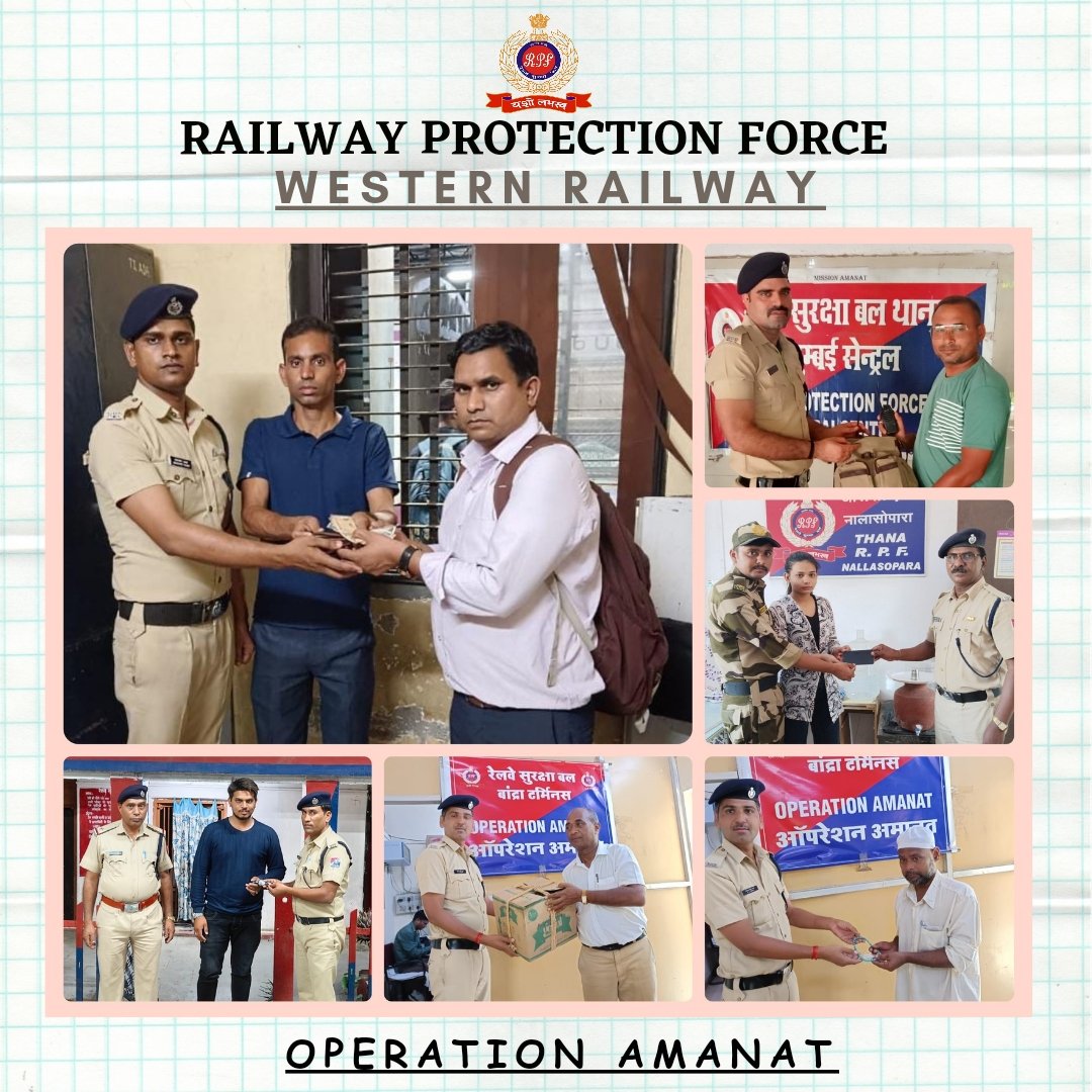 On April 30, 2024, alert RPF cops returned six pieces of misplaced passenger luggage left behind, valued at Rs 61,740 in separate incidents at Mumbai Central, Malad, Nalasopara, Nandurbar and Bandra Terminus stations. After verification handed them over to their rightful owners.