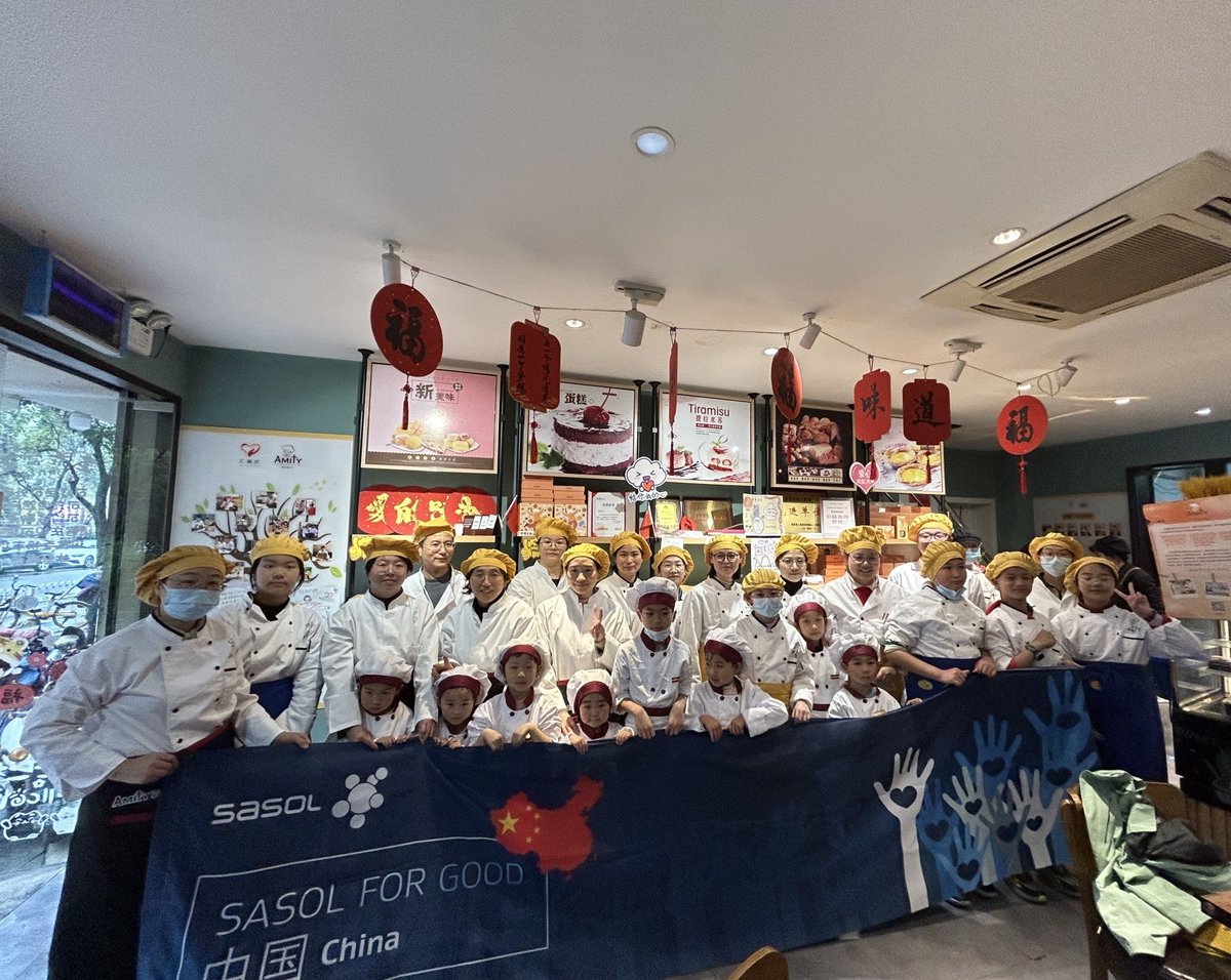 SasolSA's tweet image. Team Sasol in China ‘Bake For Love’. Read more about this heartwarming event society.sasol.com/kneading-compa… #SasolinSociety #SasolForGood
