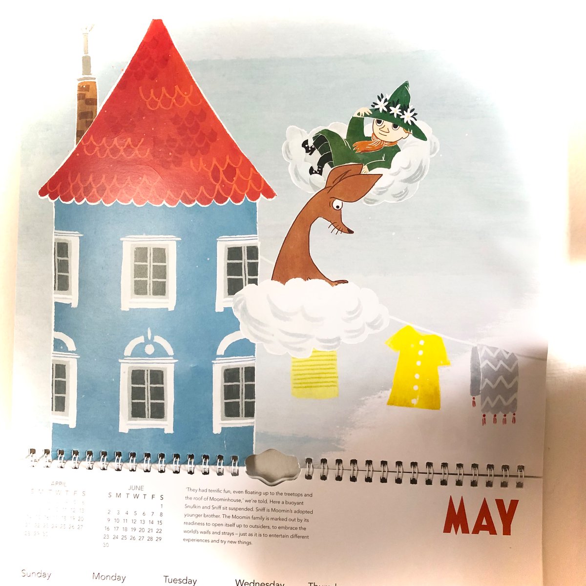 #WednesdayMotivation #pinchpunch #firstofthemonth #MayDay2024 #May1st and a beautiful new #illustration on my @MoominOfficial #calendar