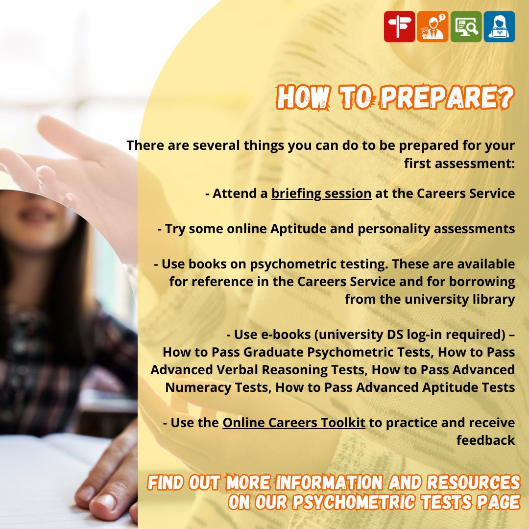 Are you looking for some advice on #PsychometricTests? We can help!

1. Check out our web page on Psychometric Tests
2. Attend our Psychometric Tests Briefing Session
3. Use our Careers toolkit to practice

strath.ac.uk/professionalse…
#StrathCareers #StrathLife #StrathclydeUniversity