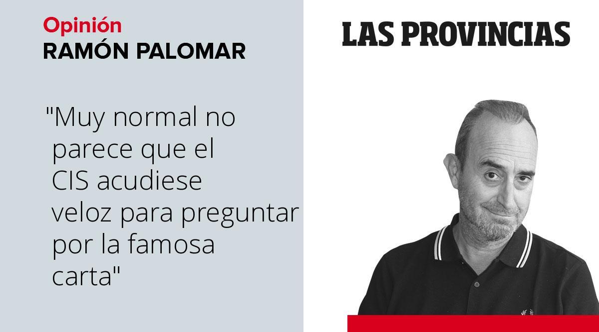 OPINIÓN | 'La carta y el CIS'. Por Ramón Palomar @Ramon_Palomar Léelo aquí 👉 leer.lasprovincias.es/v6urk2 leer.lasprovincias.es/v6urk2