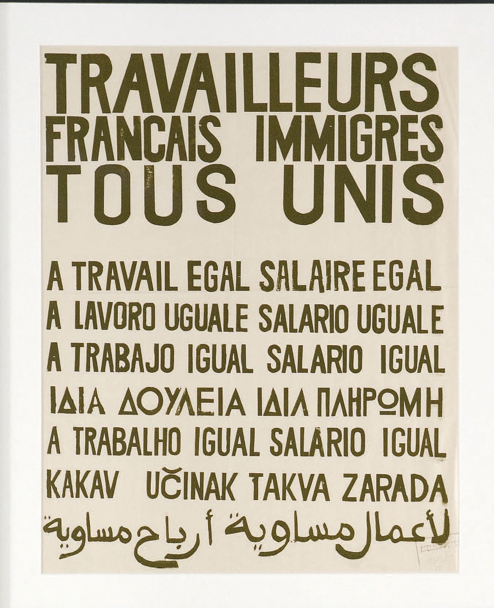 Bon 1er mai à tous ! Zoom sur un objet de nos collections. 🎨 L’affiche « Travailleurs français, immigrés tous unis. À travail égal, salaire égal. » Cette affiche de l’Atelier populaire des Beaux-Arts éclaire un fait souvent minoré des événements de mai-juin 1968 : la place des…