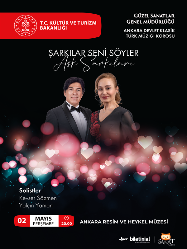 'Ankara Devlet Klasik Türk Müziği Korosu' 'Şarkılar Seni Söyler' ⏱️ 2 Mayıs Perşembe, 20:00 📍Resim Heykel Müzesi Konser Salonu Biletlere @sanatcepte uygulamamız ile biletinial.com/tr-tr/muzik/sa… ulaşabilirsiniz.