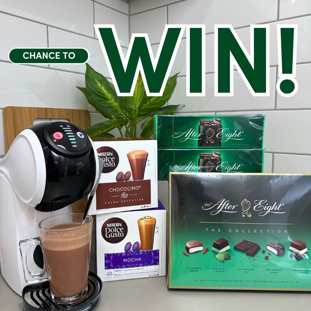 We’ve teamed up with @DolceGustoUK to give you the chance to win this MINT bundle of coffee and chocolate goodness! To enter… ❤️ LIKE this post 🔁 REPOST this post ✅ FOLLOW @AfterEightUKI & @DolceGustoUK UK only. 18+ Max 1 entry/person/post. Ends 23:59 6.5. T&Cs in bio.
