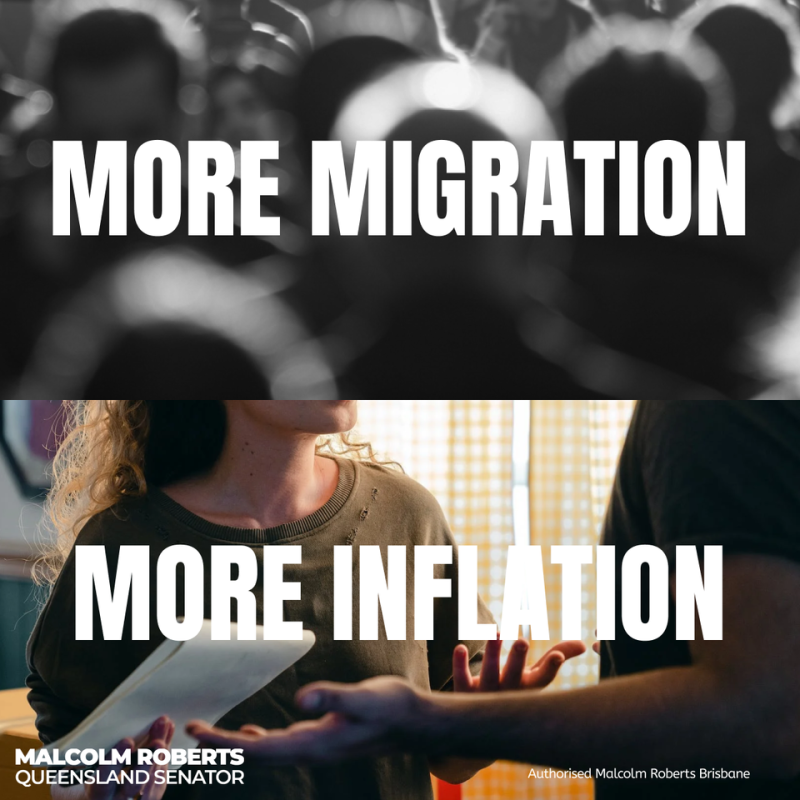 The Albanese Government's decision to let 2.3 million visa holders into the country right now is driving up inflation and making it harder for Australians.

Stop the Ponzi scheme and #CutImmigrationNow