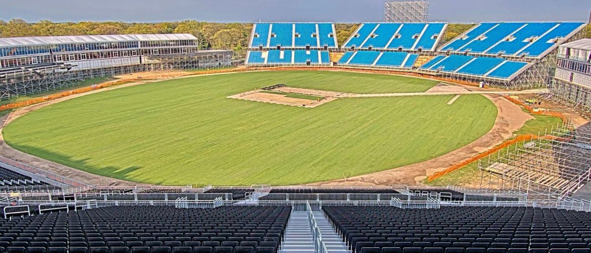 Nassau County International Cricket Stadium in Newyork is now almost ready to host T20 World Cup 2024 matches 🏆🏏 Pakistan vs India match will be played here on 9th June, 2024 #T20WorldCup2024