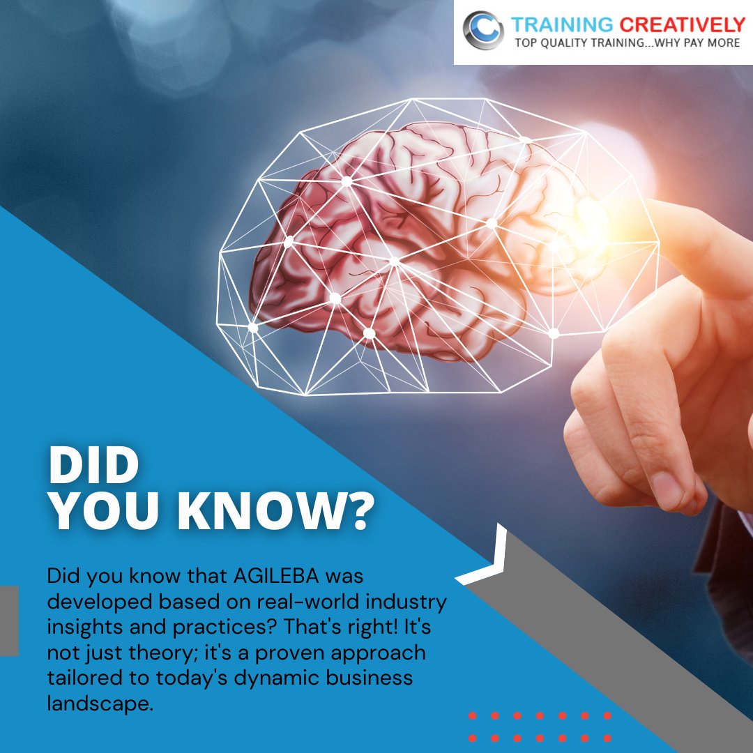 traincreatively's tweet image. AGILEBA course isn&apos;t just about mastering Agile methodologies; it&apos;s a transformative journey toward efficiency and innovation in project management! 🚀Discover the dynamic potential of AGILEBA and ignite your career journey! 🚀 #AGILEBA #CareerGrowth #Innovation
