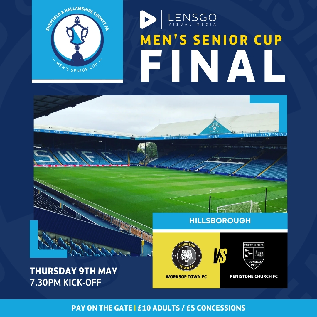 ICYMI 👉 The Men’s Senior Cup Final between @worksoptownfc and @pcfc1906 has been rescheduled for Thursday 9th May (7.30pm kick-off) at @SWFC. #SheffCountyCups