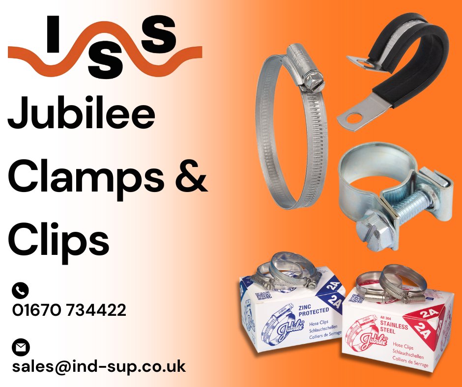 Jubilee have been producing hose clips and clamps since 1921 – making them the most experienced hose clamp manufacturer in the world.

We can supply you with the full range here: ind-sup.co.uk/brand/jubilee?…

For orders or enquiries, please contact us.

#Jubilee #PipeClips #PipeClamps