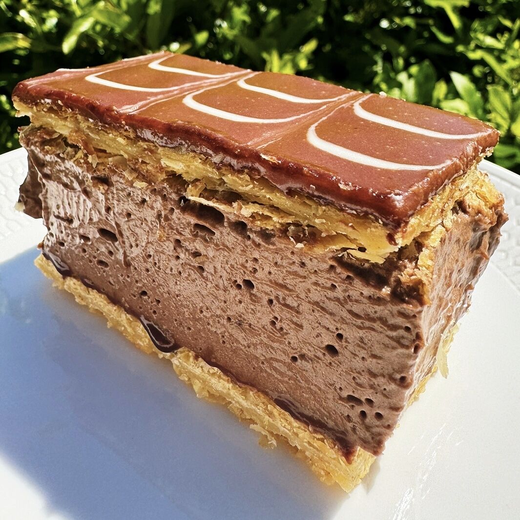 There's no way to improve a vanilla slice. Unless... Meet the Chocolate Vanilla Slice! A scrumptious new creation by Aizlynn Johnston from our confectionery team. (It's only available in our shops, and just for the next month or so).