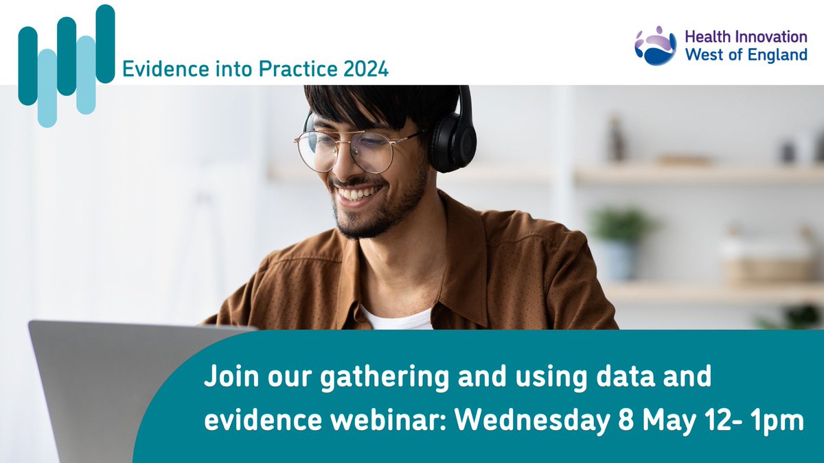 Thinking of applying for #EvidenceIntoPractice 2024? Join us for an introduction to data and evidence webinar. We'll guide you through the basics and provide prompts to help participants demonstrate the impact of innovations. 8 May, 12- 1pm. Book: healthinnowest.net/event/evidence…