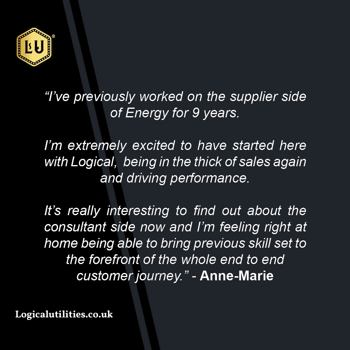✨ We are delighted to introduce Ann-Marie Hill as our new Business Development Manager at Logical HQ.✨ 

#welcome #newstarter #newemployee #logicalutilities #logicalutilitiescompany #cheltenham #energyindustry #sustainableenergy
