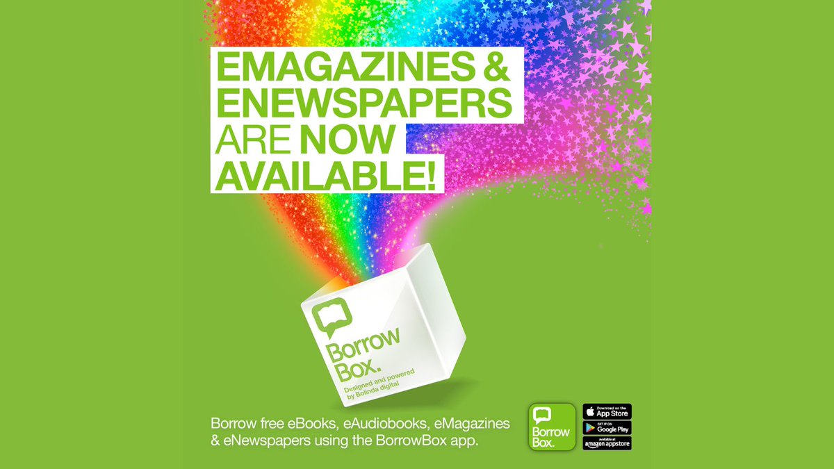 Do you love BorrowBox? 
Well, you’re going to love it even more now! 

It’s now got eMagazines and eNewspapers as well as eBooks and eAudiobooks. 
Just go to the ePress section on the app to see what’s on offer. 

#BorrowBox #WexLibraries #eMagazines #eNewspapers #OnlineLibrary