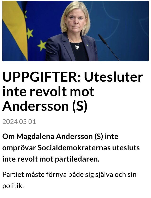 Det kokar inom Socialdemokraterna.

- man vet inte vilken politik man skall driva efter katastrof utvecklingen 2014-2022.