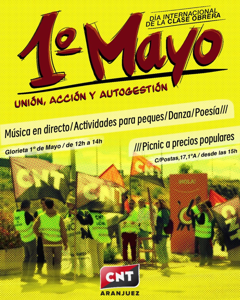 ¡Feliz y combativo 1º de Mayo! A las 12:00 empezamos nuestro programa de actividades. Tenemos para todos los gustos. ¿Te lo vas a perder? #1demayo