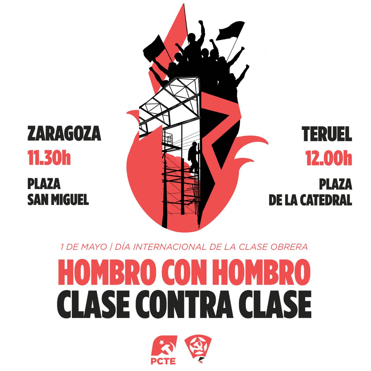 1️⃣Ⓜ️ @PCTE_Aragon: 'En este Primero de Mayo es momento de unirse y organizarse, hombro con hombro con los nuestros y las nuestras, la clase de los productores contra la clase de los explotadores'. Más info: arainfo.org/category/espec…
