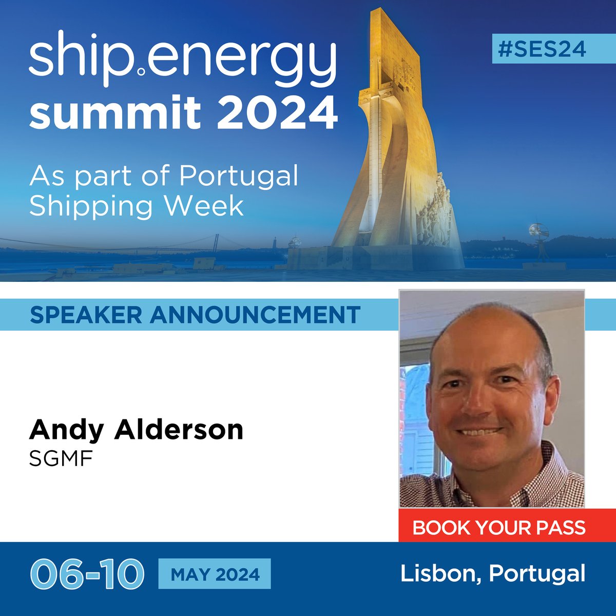 Andy Alderson, Principal Technical Advisor at SGMF will be speaking at the ship.energy summit taking place during Portugal Shipping Week in Lisbon 6-10 May 2024. Programme ➔ lnkd.in/eUJHX36d Register ➔ lnkd.in/ezfMeS_Z #SES24 #PSW24 #Portugal