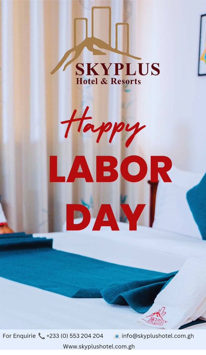 Take a moment to celebrate your accomplishments and recharge for new opportunities and rewarding challenges. Happy Labour Day!! 

#skyplushotelho #skyplushotel ##hotelgh #MayDay2024 #holidayvibes
