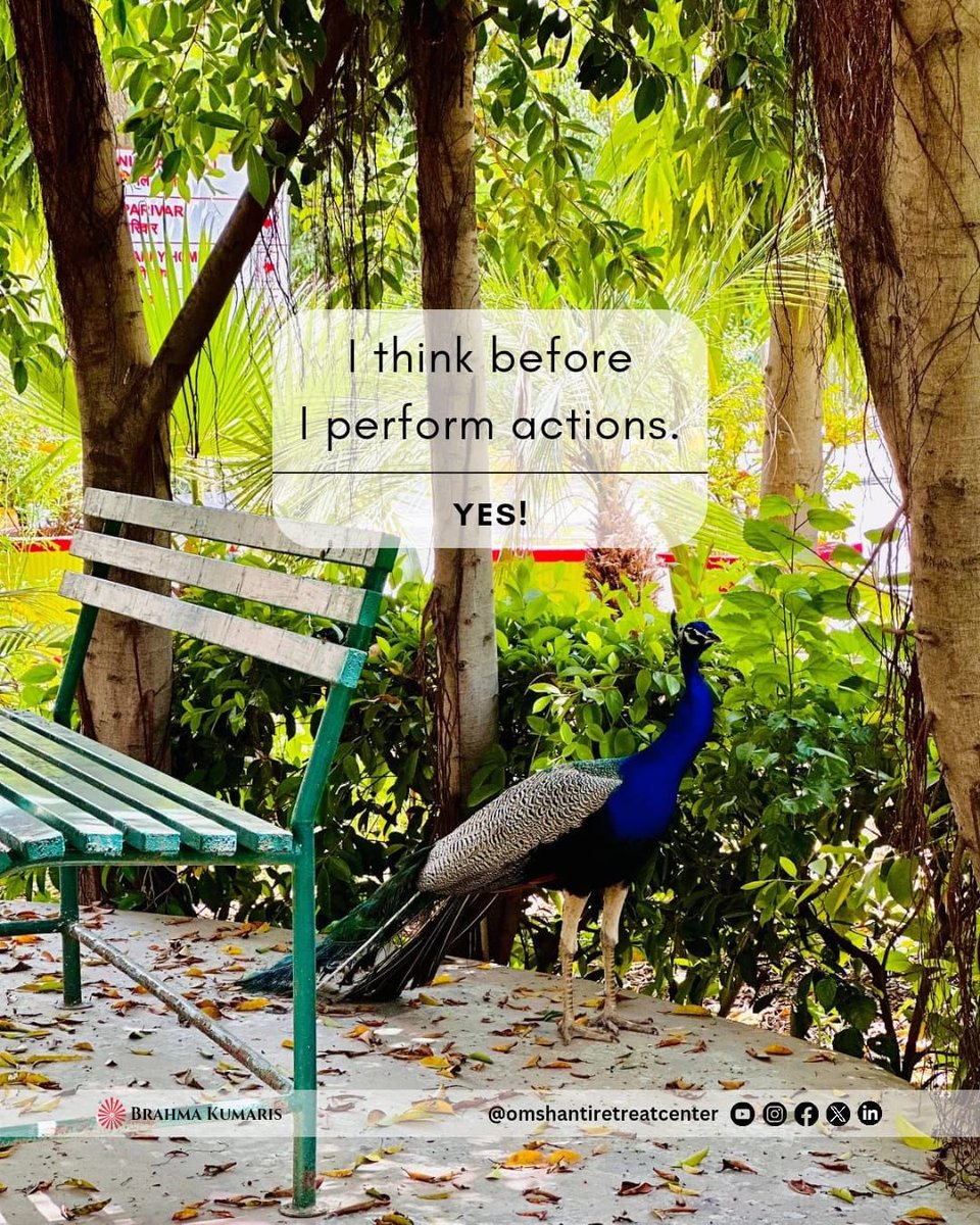 Mindful actions pave the way to purposeful outcomes. Follow us @OMSHANTIRETREAT for daily wisdom! #ThinkBeforeYouAct #MindfulLiving #IntentionalChoices #omshanti #brahmakumaris #omshantiretreat
