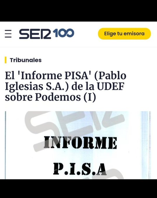 ¿De verdad que no vais a quitar esta bazofia? @La_SER @HoyPorHoy @Hora25 @AngelsBarcelo Sino lo hacéis sois parte y cómplices del #Lawfare del que no se cuenta y no cuenta (porque contra @PODEMOS todo vale), del más zafio y sucio de la historia de la democracia de este país