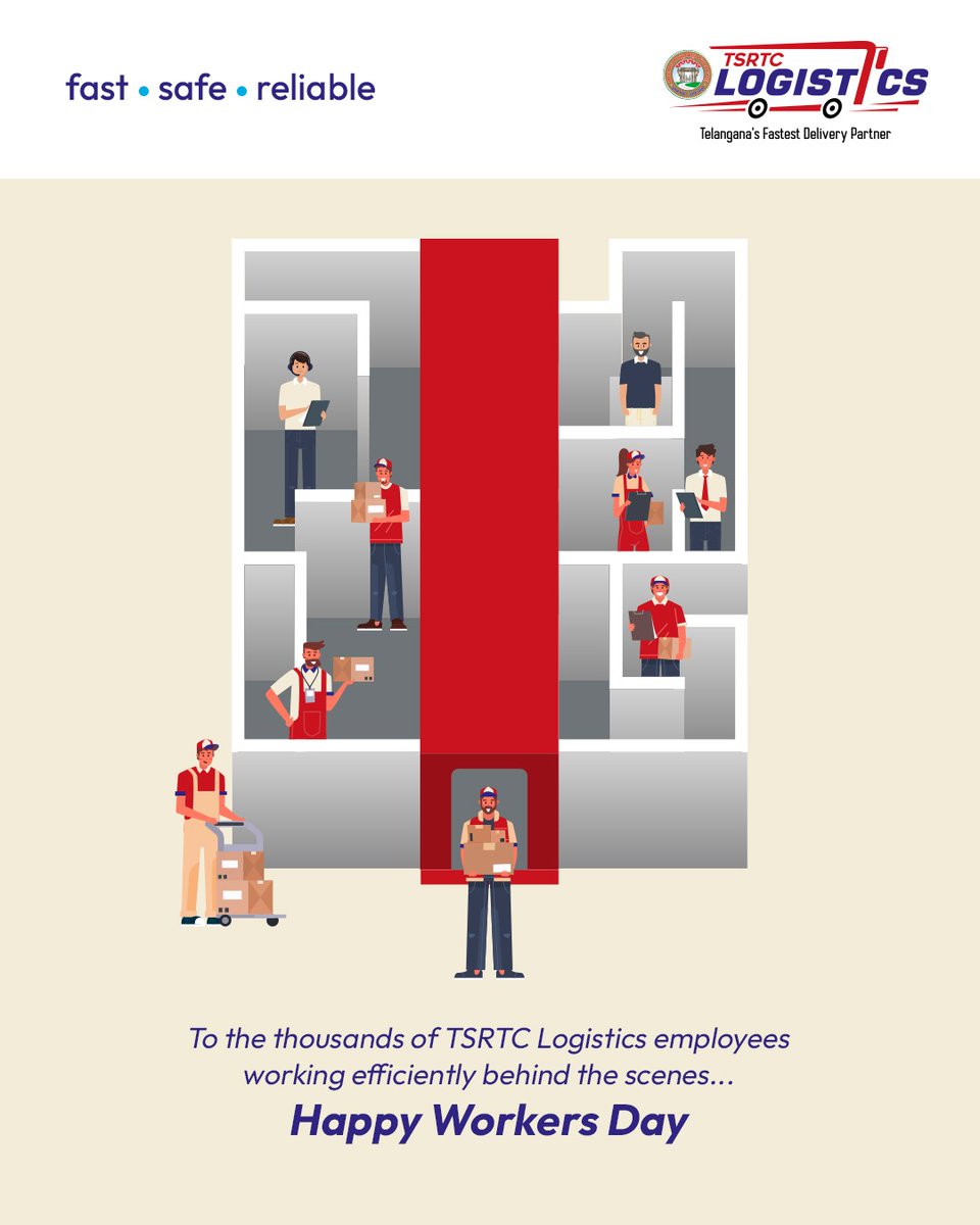 SajjanarVC's tweet image. From drivers to porters, from booking center agents to our 24x7 hotline team, thousands of committed #TSRTCLogistics employees work in unison to ensure your consignment is delivered on time, every time.

On this day, we recognize and appreciate our team that works tirelessly -…