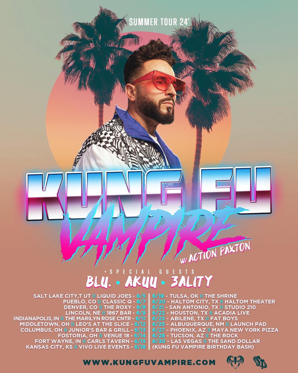 art_yoda's tweet photo. Be sure to catch a show near you! Mi carnal @KungFuVampire doing another tour this summer!! #KungFuVampire #KFVTour https://t.co/6QypnmceIv