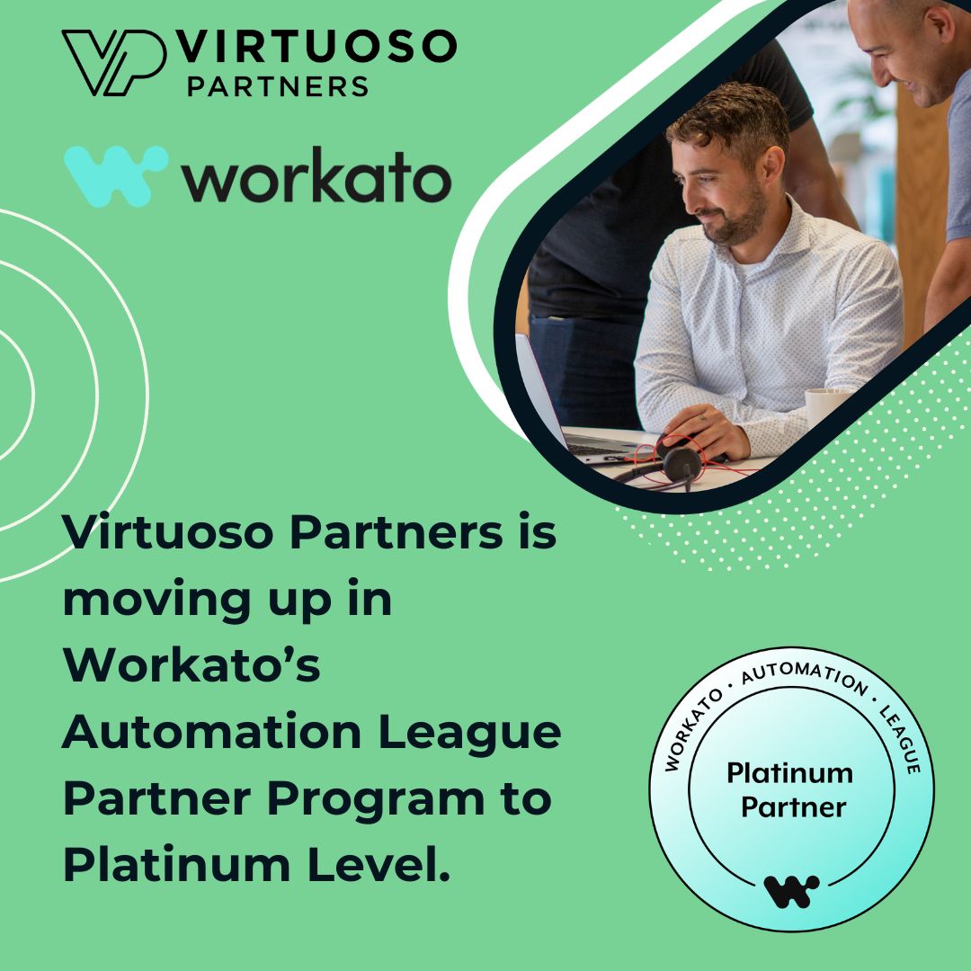 We've been working with <a href="/Workato/">Workato</a> for the past two years to build a strong collaborative relationship.

Moving up to Platinum Level in Workato's automation league means we can offer Value-Added Resellers benefits, find out more here:
virtuoso-partners.io/post/virtuoso-…

#workato #AI  #LLMs
