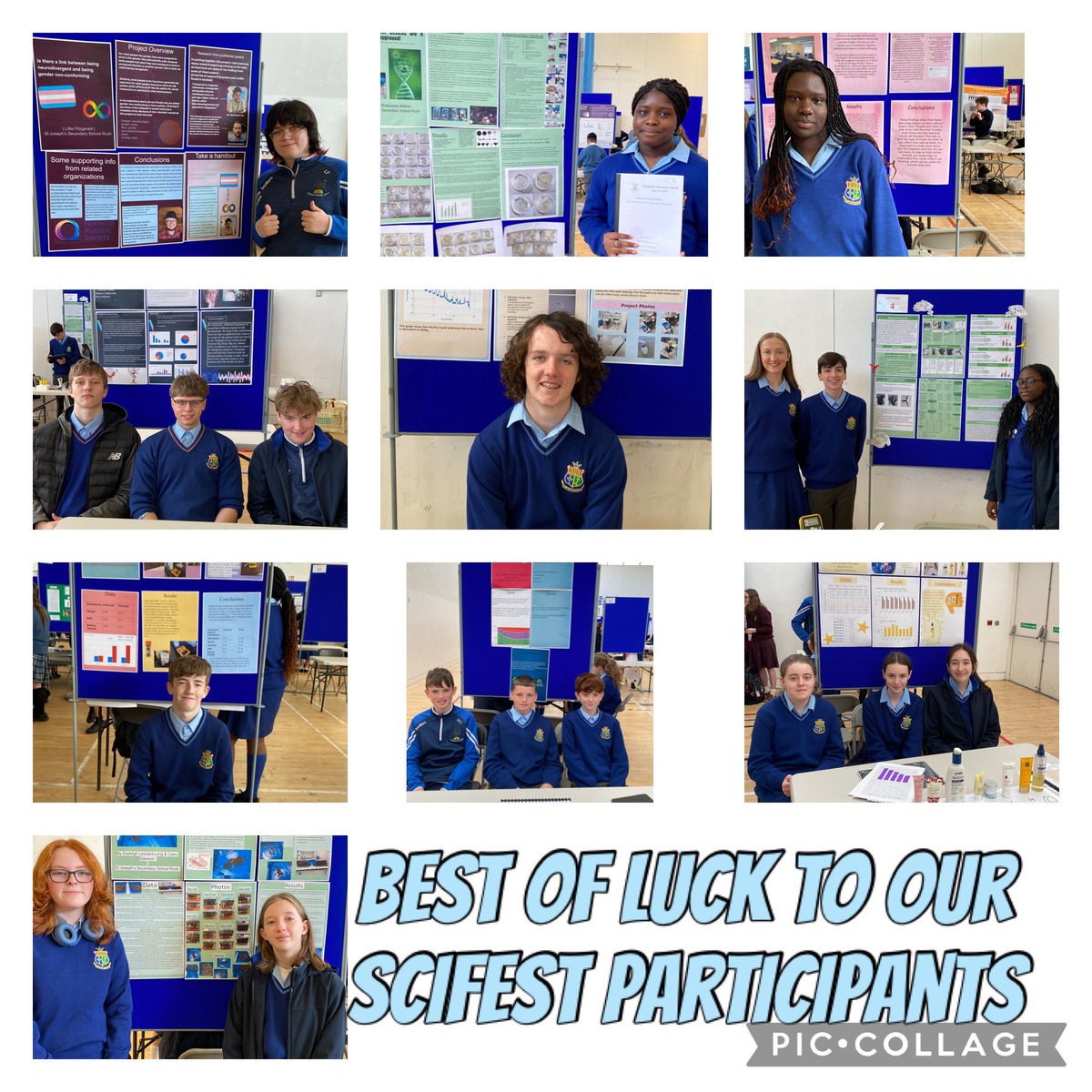 Excitement building here @TUDBgreencampus @SciFest4STEM Projects at the ready 👩‍🔬🧫💨🎶Best of luck 🤞 to our @stjosephsrush students competing today #sciencehassolutions @KevDelahuntyBio @CeistTrust @_AccessEd