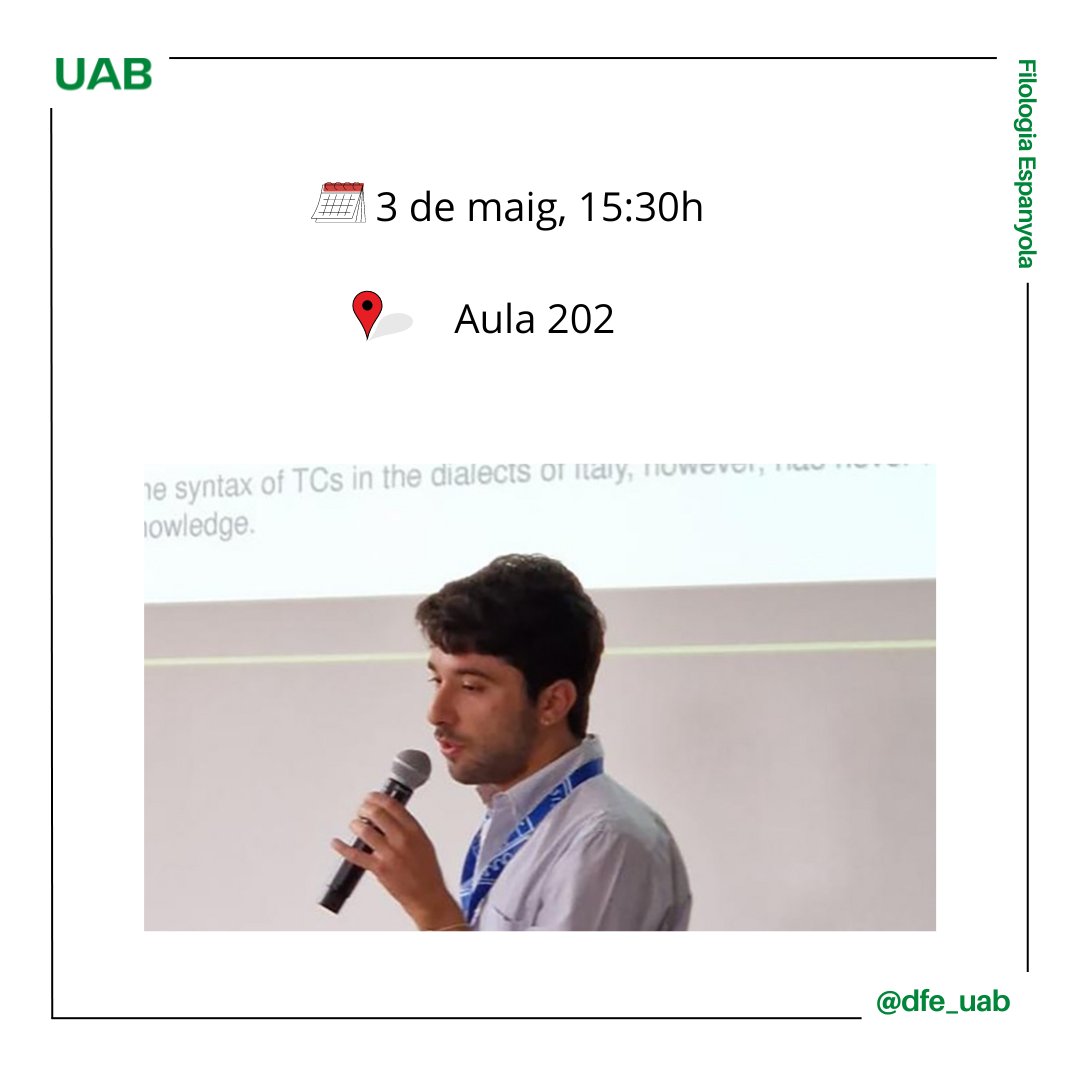 Divendres 3 de maig de 2024 tindrà lloc el següent seminari del Centre de Lingüística Teòrica: “Voice in clause-union contexts: evidence from Italian tough-constructions” Leonardo Russo (University of Cambridge) 🔗Emissió per Teams: ja.cat/seminari-russo