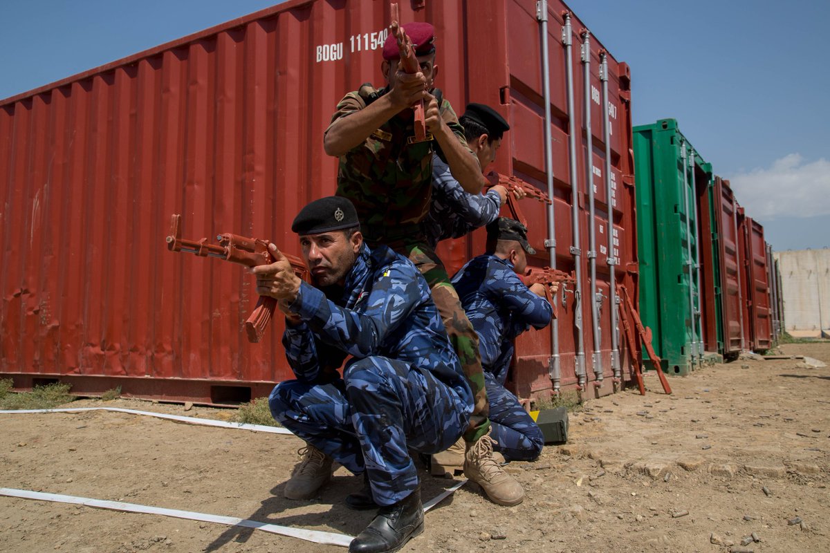 #ThrowbackThursday

Iraqi Security Forces conduct tactical movement training with U.S. & British servicemembers. Joint training with partner forces is a key component in maintaining the enduring defeat of Daesh. 
#OneMissionManyNations