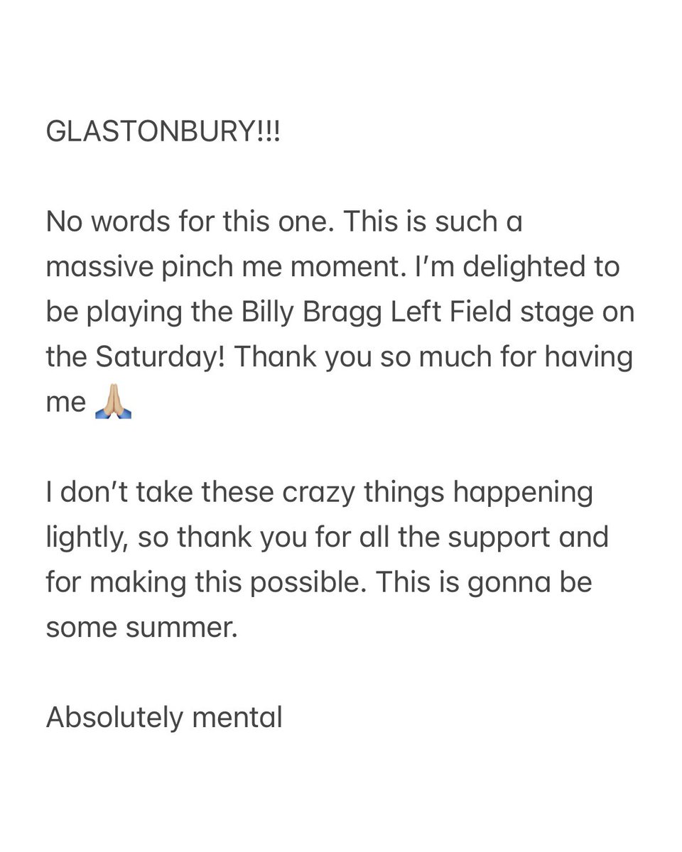 calumbowiemusic's tweet photo. IM PLAYING GLASTO https://t.co/NYdvOJ6xp4