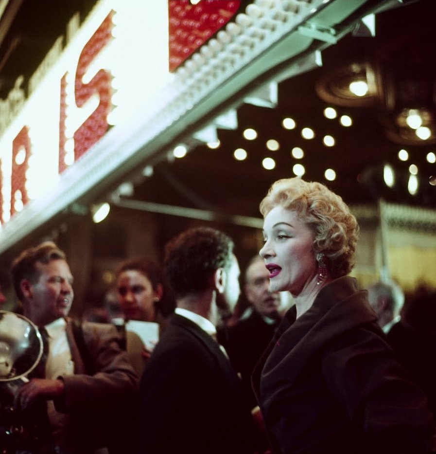 Marlene Dietrich at the premiere of A Star Is Born (1954). Photo by Loomis Dean.
