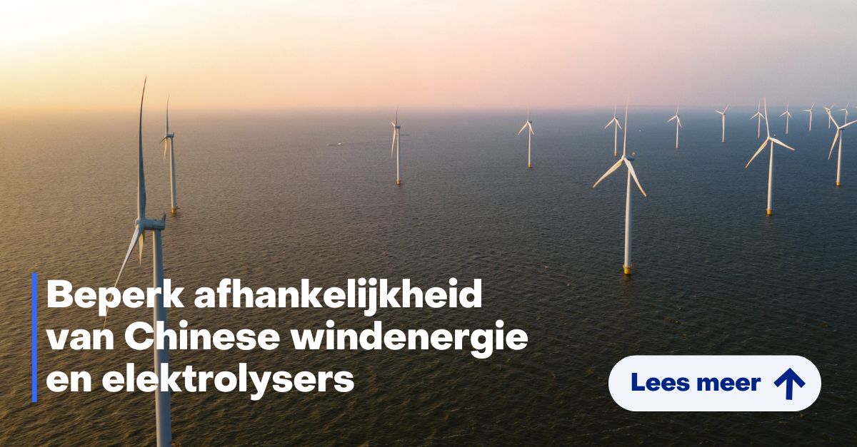 Nieuw onderzoek TNO en HCSS: China domineert op de markt voor offshore #windtechnologie en #elektrolyse. Advies: om strategische afhankelijkheid te voorkomen doen NL en de EU er goed aan het beleid aan te passen en maatregelen te nemen. Lees waarom > tno.to/32560e