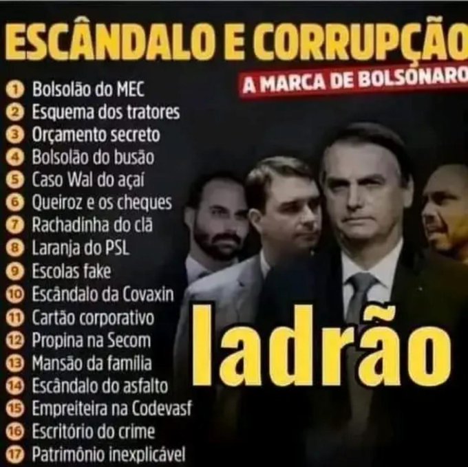 Bolsonaro é a maior Desgraça do Brasil, esse 'homem' odeia o 1 de Maio, pois nunca trabalhou na sua podre vida, sempre viveu de roubos e corrupção ... 👇