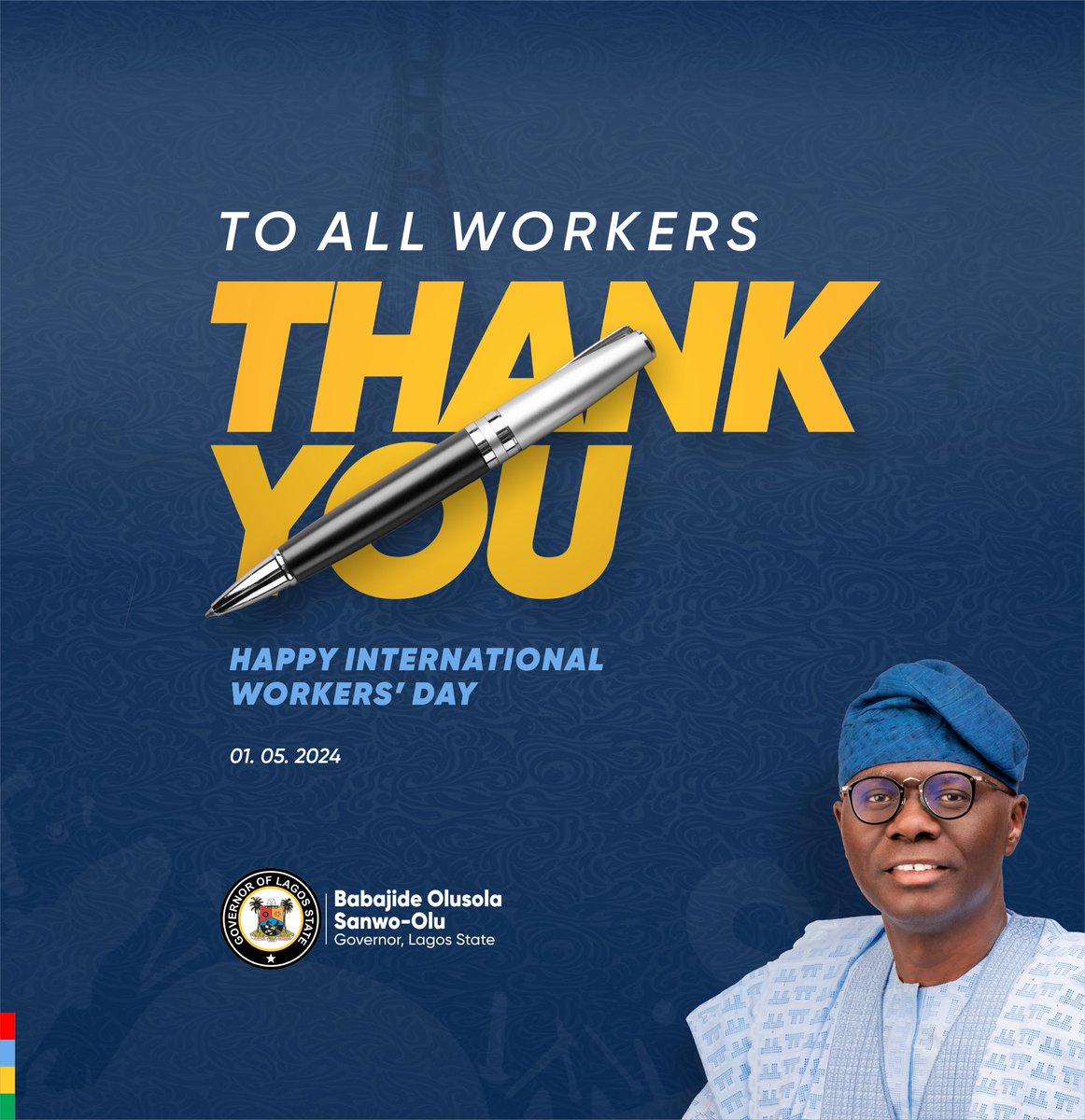 As we celebrate Worker's Day, I extend my deepest gratitude to every hardworking individual in Lagos. Your commitment forms the backbone of our vibrant city. Today, we acknowledge your efforts and the progress we've achieved together. Moving forward, our administration remains…