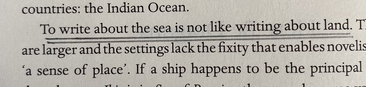 Reading @GhoshAmitav’s latest and as always, it’s a masterclass in storytelling & how to write non-fiction that is beautiful and urgent. Also, this sentence from the first pages made me think of @MarcusRediker’s writing and the links between his and Ghosh’s work on oceans 🌊