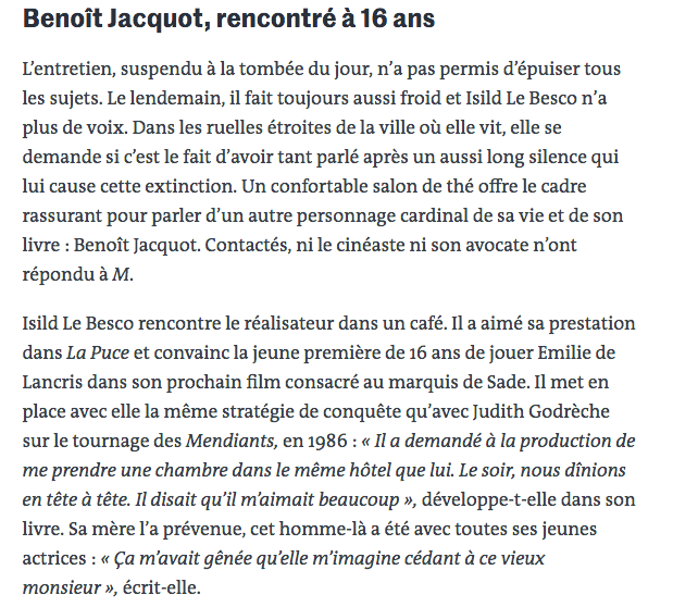 damien_leblanc's tweet photo. Terrifiant portrait de Benoît Jacquot dressé par Isild Le Besco dans cet article publié aujourd'hui par @lemondefr : https://t.co/s348KqrCoF https://t.co/OALoduoSz8