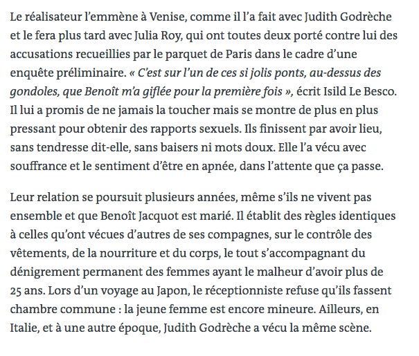 damien_leblanc's tweet photo. Terrifiant portrait de Benoît Jacquot dressé par Isild Le Besco dans cet article publié aujourd'hui par @lemondefr : https://t.co/s348KqrCoF https://t.co/OALoduoSz8