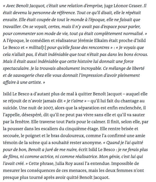 damien_leblanc's tweet photo. Terrifiant portrait de Benoît Jacquot dressé par Isild Le Besco dans cet article publié aujourd'hui par @lemondefr : https://t.co/s348KqrCoF https://t.co/OALoduoSz8