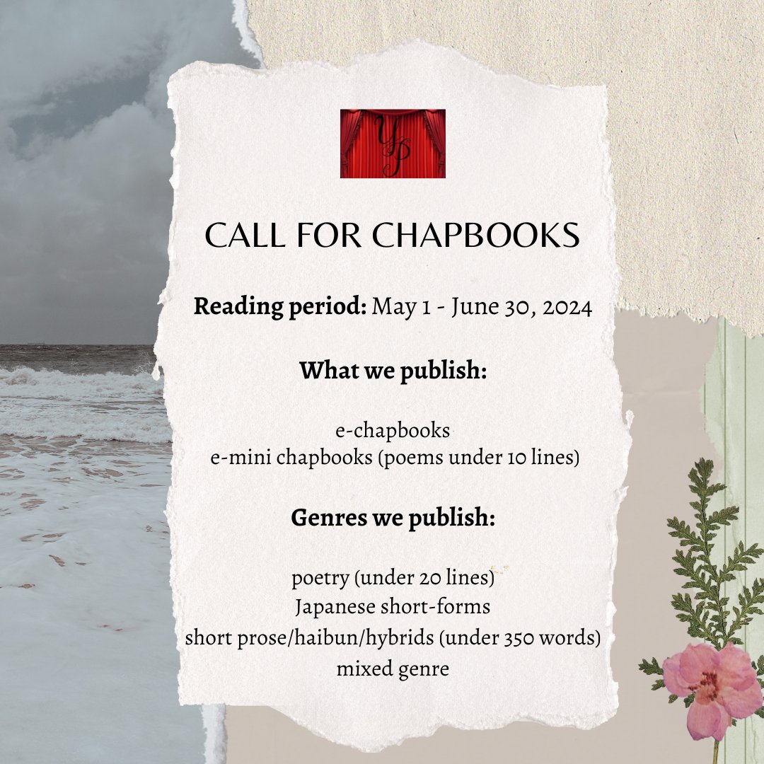 On your marks, get set, gooooo!!! We're officially OPEN FOR E-CHAPBOOKS and can't wait to savour your manuscripts! :) Guidelines: yavanikapress.com/submission-gui…