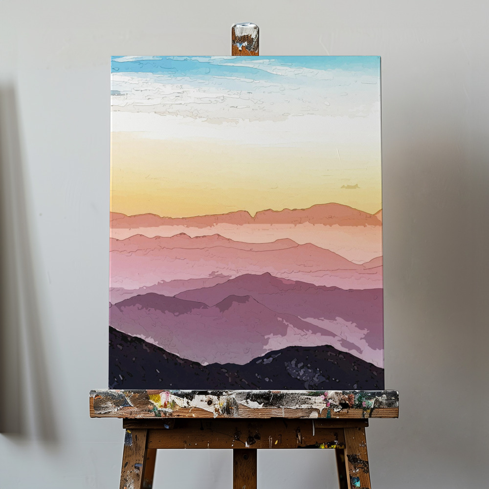 vesuvikdesigns's tweet photo. Brushstrokes of emotion, hues of inspiration - this is where my soul finds its voice. 🖌️💫 #vesuvikdesigns @vesuvikdesigns 
.
.
#mountain #digitalpainting #minimal #boho #nature #sky
Shop at : https://t.co/nZTobKsMov https://t.co/R8ZXc3y4hS