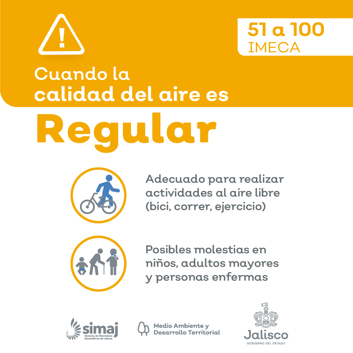 mié. 03:00 a.m. En #AMG la #CalidadDelAire Promedio es : REGULAR, nivel máximo registrado 102 puntos IMECA en Las Pintas Consulta Índice de calidad del aire en AMG : aire.jalisco.gob.mx