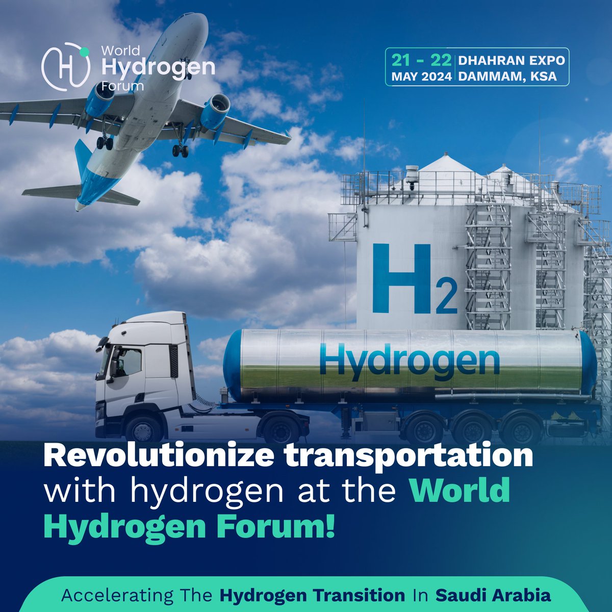 Revolutionize transportation with hydrogen at the World Hydrogen Forum! Explore the future of fuel cell vehicles and infrastructure.

Register today at tinyurl.com/4mwayx9n

#whf #worldhydrogenforum #hydrogen #dhahranexpo #saudiarabia #dammam #hydrogenenergy #hydrogeneconomy