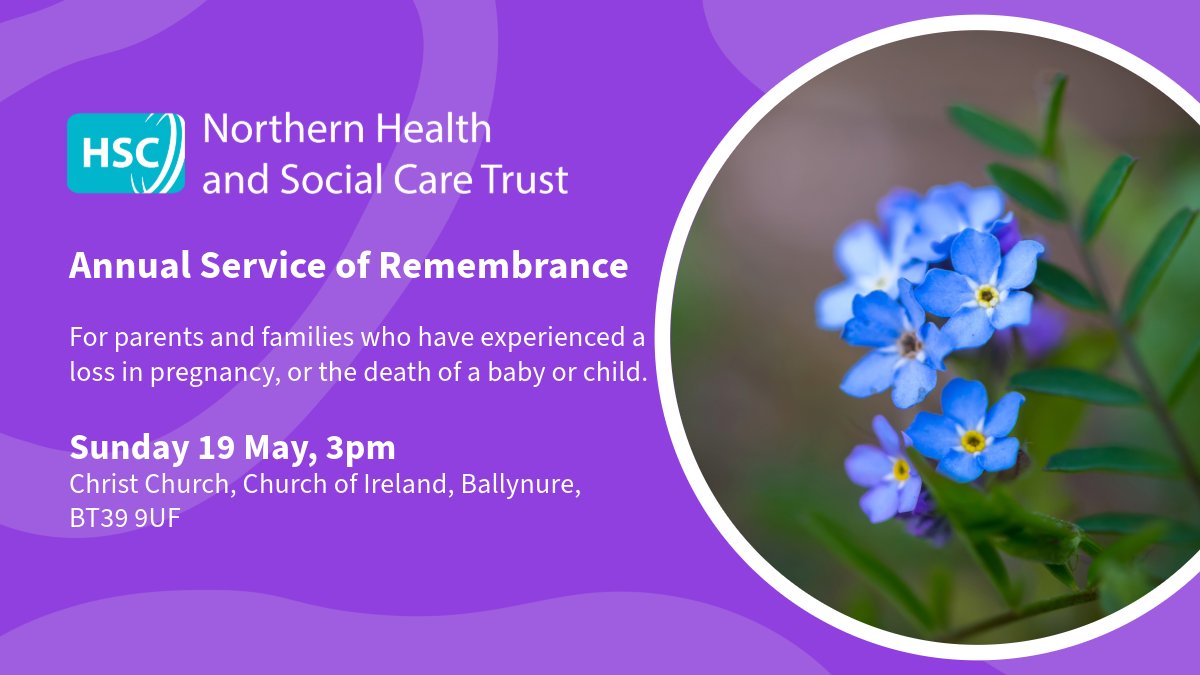 Our annual Service of Remembrance is a place for parents & families who have experienced loss in pregnancy or the death of a baby or child ♥️ Join us to remember together at this very special event. 🗓 Sun 19 May ⏰ 3pm 📍 Christ Church, Church of Ireland, Ballynure, BT39 9UF