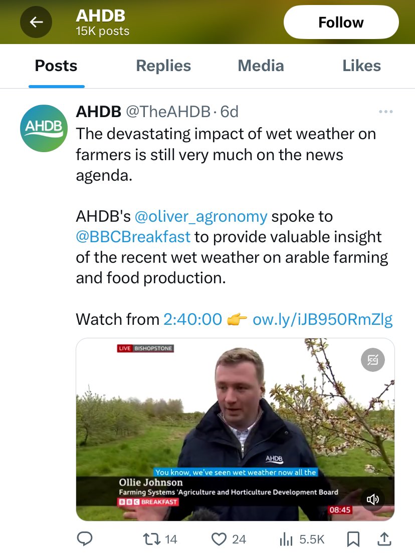 These are 4 consecutive posts from the @TheAHDB last week 1 Extreme weather impacts on farming 2 Promote beef 3 Promote dairy 4 Extreme weather impacts on farming It’s like a social media sandwich of denial 🥪 Animal Agriculture ➡️ Extreme Weather #FoodSecurity #PlantBased