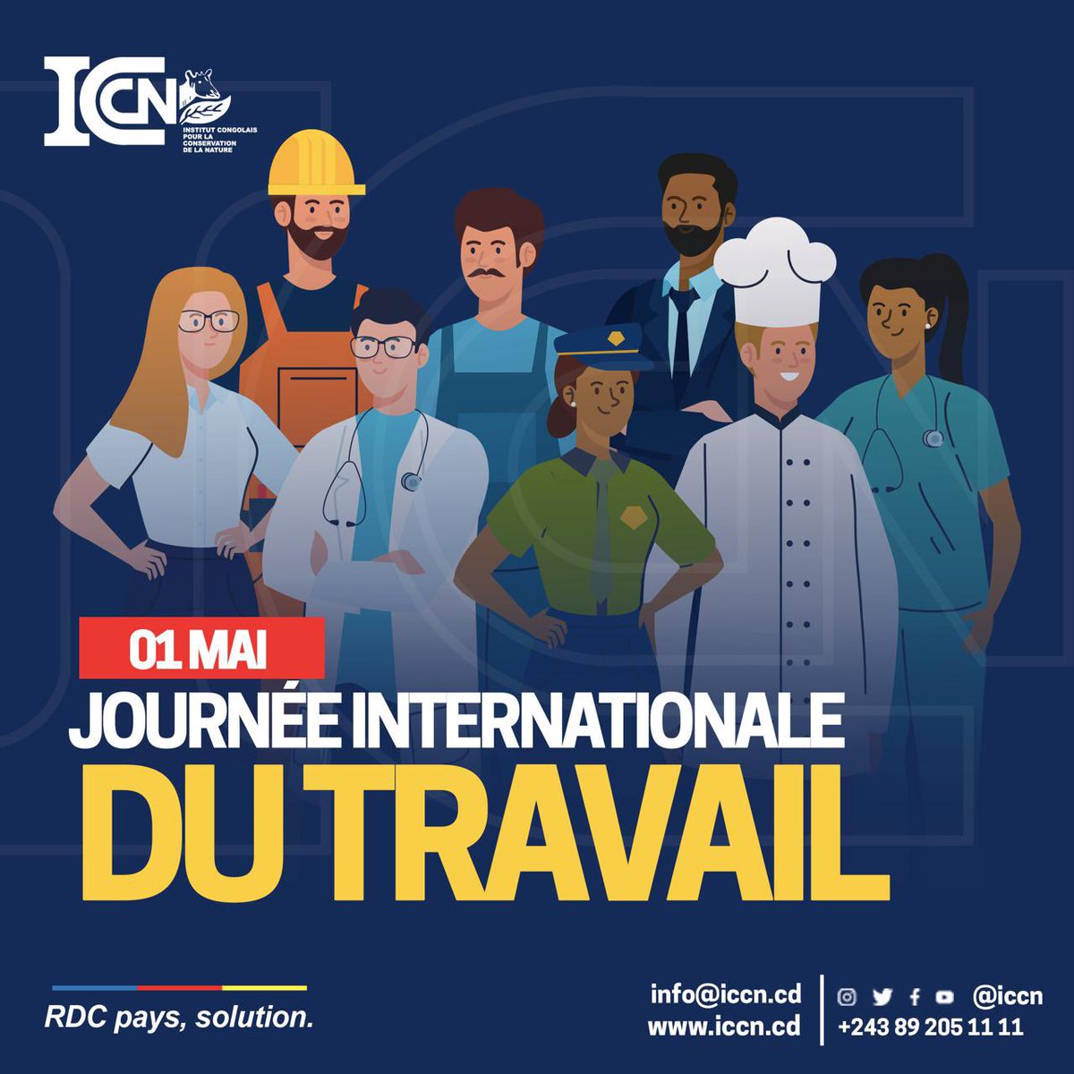 En ce jour de la fête 🥳 du travail, l’Institut Congolais pour la Conservation de la Nature, ICCN vous souhaite une journée remplie de reconnaissance et de réussite.

#travail #conservation